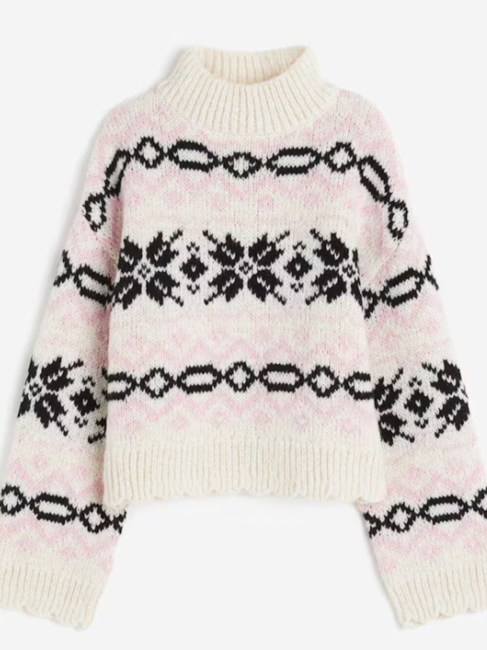Jacquard-knit turtleneck jumper